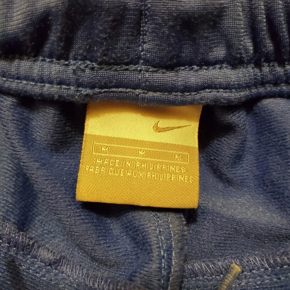 Vtg Nike Track Pants Men Medium Blue Side Stripe Ankle Zip Athletic Pockets Y2K